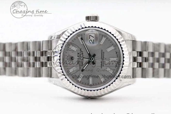 Dial Steel DateJust 28 SS Silver 1:1 NH05 Bracelet 904L on TWF President Best Lady Edition 0207
